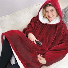 Skin friendly flannel hoodie winter TV blanket