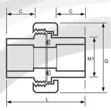 ASTM SCH80 UPVC Union Dark Grey Color