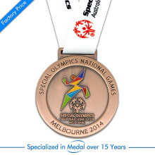 High Quality Brass Plated Running Medal for Special Olympic Games