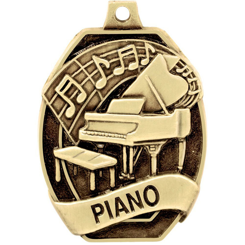 Gold Piano Medal For Music