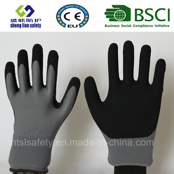 Revestimiento de nitrilo, guantes de trabajo de seguridad de acabado de arena (SL-NS116)