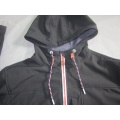 Yj-1065 Black Polar Fleece Waterproof Breathable Mens Softshell Jacket with Hood