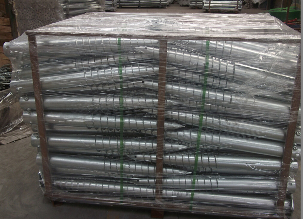 ground screw pile of packing