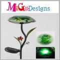 Metal OEM Glass Mushroom en forma de Solar Light Stake