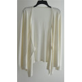 100%Cotton Long Sleeve Open Pure Color Women Knit Cardigan