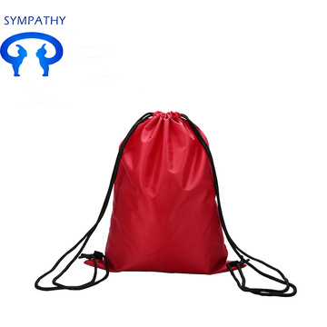 Custom drawstring double shoulder bag pocket