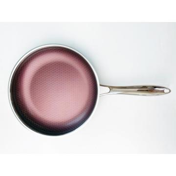Красная 3-слойная антипригарная сковорода из нержавеющей стали