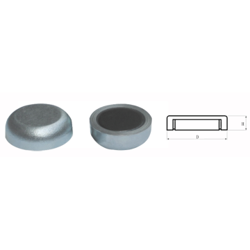 Flat pot magnets of hard ferrite