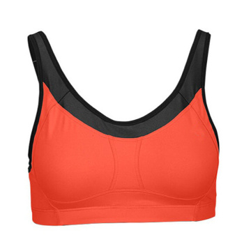 High Impact Push up, Mesh Trim Support Bra with V-Neckline