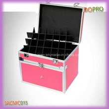Profesional de color rosa Portable Nail Art Tool Box con divisores (SACMC015)