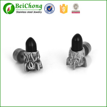 Lipstick stainless steel stud earrings