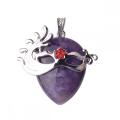 Jóia da forma Gemstone Amethyst Mask Pendant Necklace