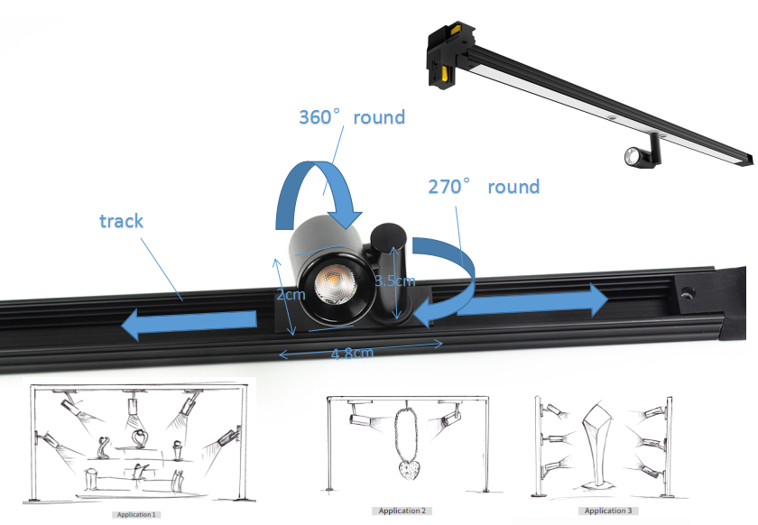 multi-function track spot light