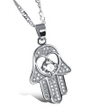 Colliers pendentif Fatima Hand Antique jaune or/platine plaqué femme homme religieux main Hamsa chaud bijoux