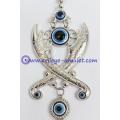 Turkish Evil Eye Hamsa Pendant Zulfiqar crossed swords machete wall home decoration