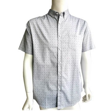 Men Causal Cotton Oxford Print Shirt