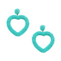 6 couleur déclaration perlé coeur Hoop boucles d&#39;oreilles mode bohème à la main en verre tissé graine lunatique goutte boucle d&#39;oreille Stud bijoux idée