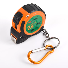 Promotional Rubber Key Tag Tape Measure With Laminated Label