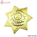 Hard Enamel Gold Police Badge for Souvenir (LM1756)