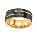 Laser Engraving Tungsten Cubic Zirconia Rings For Him