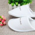 White Terry Velour Close  Toe Spa Slippers