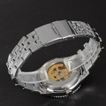 winner skeleton rotating dial watch alloy case with stainless steel band watch