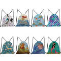 Cartoon Mermaid Print Custom PolysterString Bag