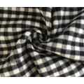 Small Black White Plaid 100% Wool Fabric