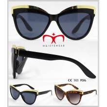 Plastic Cat′s Eye Sunglasses with Metal Decoration (WSP604567)