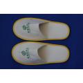 3 Star White Hotel Embroidery Logo Close Toe Slipper