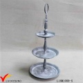 Grey Custom Round 3 Tier Fruit Stand Metal