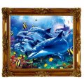 2015 mar animais retrato 3D Lenticular com Frame