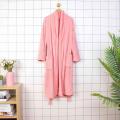 pink long  cotton bathrobe robes for women