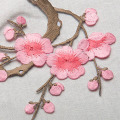 Violet Cherry Blossom Flowers Embroidered Patch