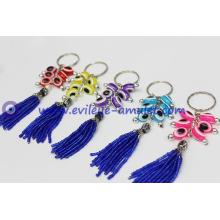 Greece multicolor oval evil eye keychain, multicolor resin evil eye beads