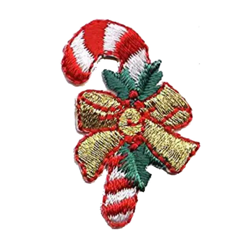 Christmas Candy Cane Iron On Embroidered Patch