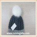 Girl Knit Hat With Fur Ball