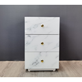 Marbled glass bedside table with 3 drawers