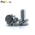 White Zinc Slotted Hex Head SEMS Screws with External Tooth Washer