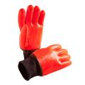 Cotton winter gloves with rough finish pvc coating