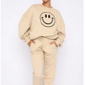 Chaqueta de jersey smiley de gran tamaño de las mujeres