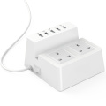 Chargeur de charge chargeur intelligent avec 2 prises AC USB Au UK et chargeur USB 5 ports