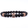 Men's crown natural stone bead bracelets