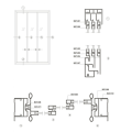 Perfiles de aluminio para puerta de baño de 55 mm.