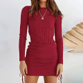 Women's Long Sleeve Ribbed Knit Dresses