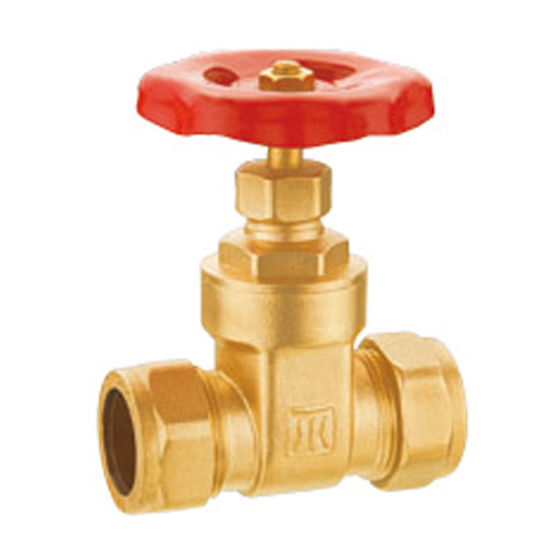 J1006 brass gate valve with compression