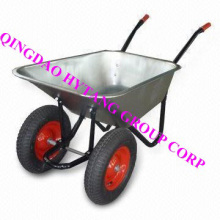 two wheels galvanize tray wheelbarrow