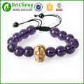 New fashion natural stones skull  Lava stone beads bracelet