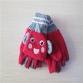 children's cut finger carton fleece gloves