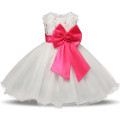 Flower Girl Dresses pour Wedding Pageant White Première robe de dentelle de dentelle pour les filles Robe Enfant Junior Enfant